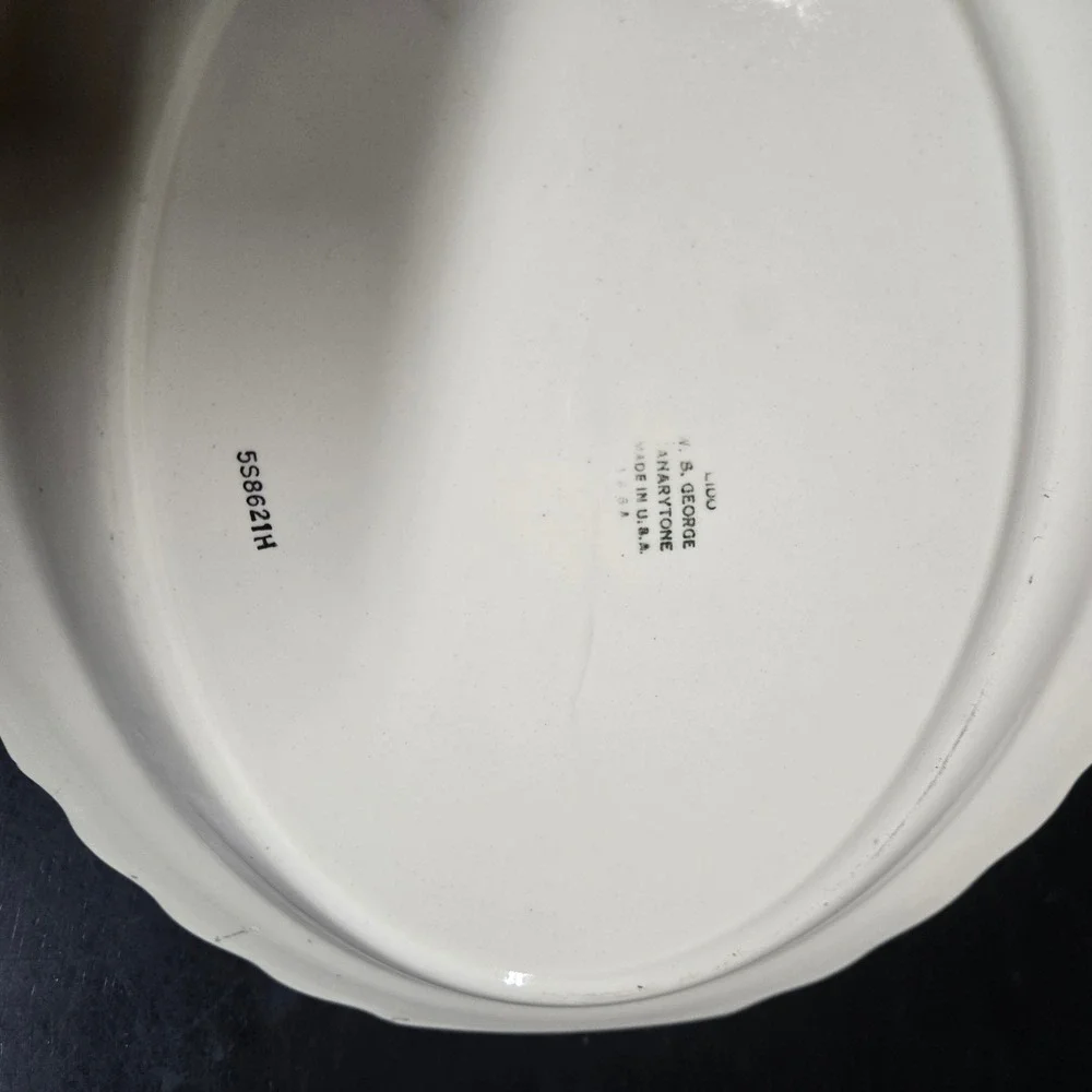 Vintage WS George Lido Canarytone Floral Dinnerware Set Platter Bowls Cups 196A